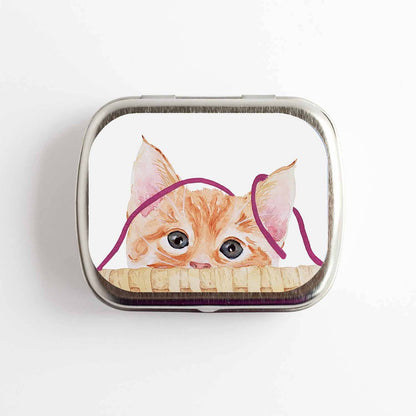 Twice Sheared Sheep Small (hinge style) Kitten Stitch Marker Storage Tin Notion Tins