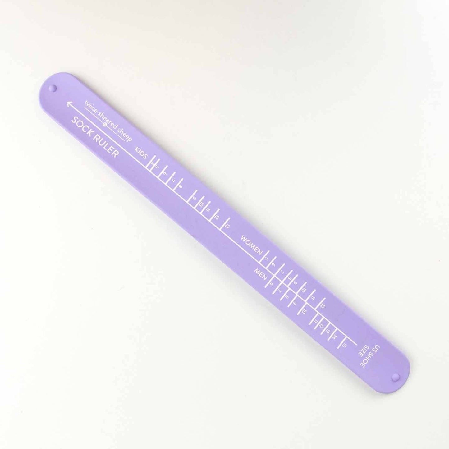 Twice Sheared Sheep Sock Ruler - Sock Sizing Bracelet Ruler: Lavender Sock Rulers