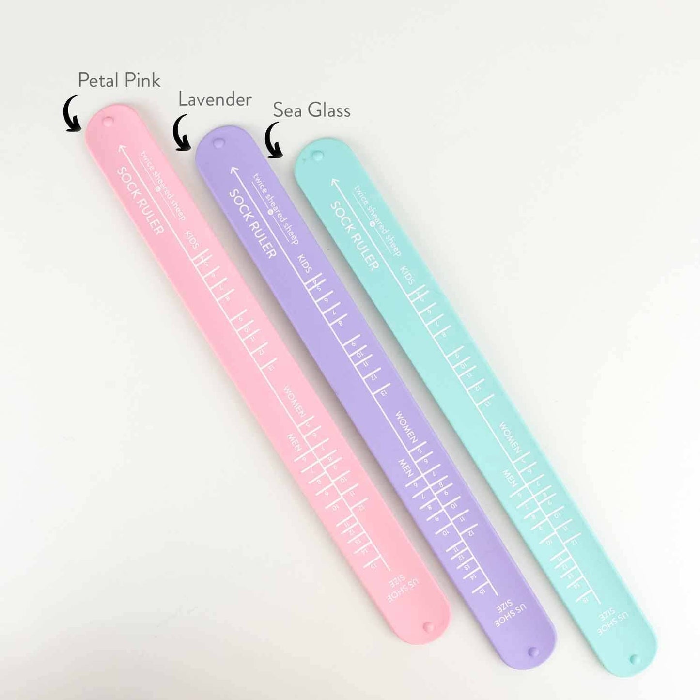 Twice Sheared Sheep Sock Ruler - Sock Sizing Bracelet Ruler: Lavender Sock Rulers