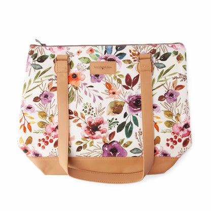 Twice Sheared Sheep Spring Floral Mega Trinity Bag – Large Zippered Knitting Project Bag