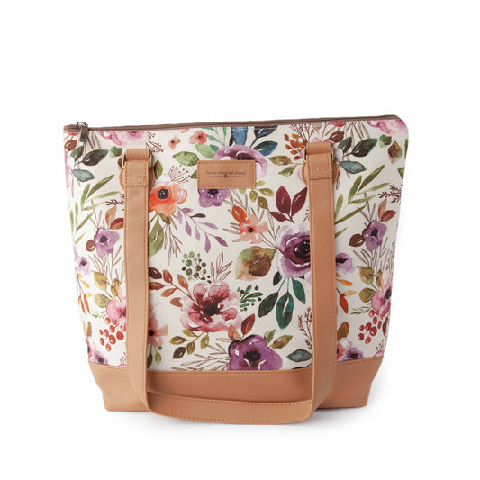 Twice Sheared Sheep Spring Floral Mega Trinity Bag – Large Zippered Knitting Project Bag