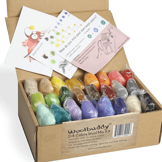 Woolbuddy 24 Colors Wool Mix Kit Craft Kits