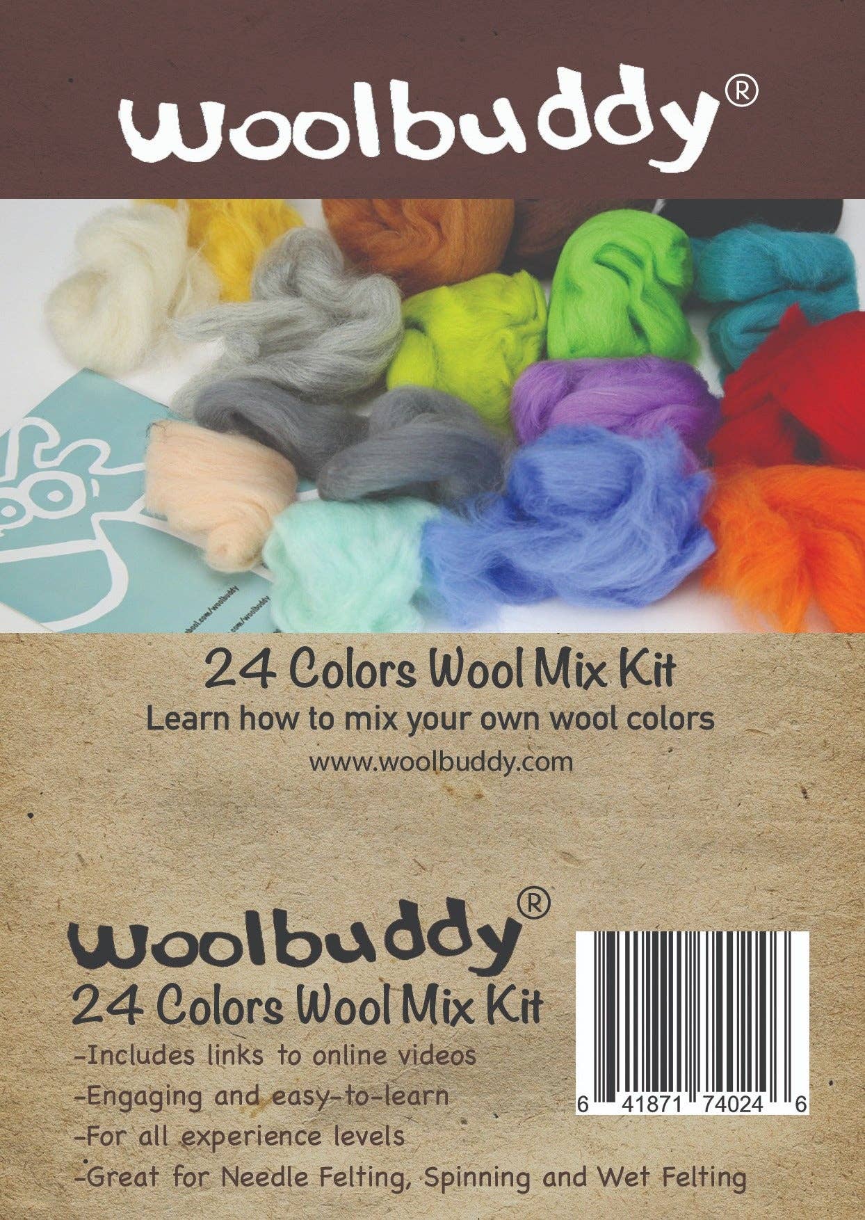 Woolbuddy 24 Colors Wool Mix Kit Craft Kits