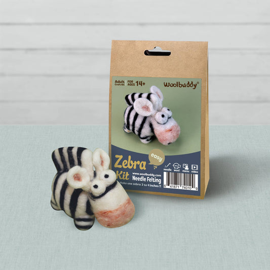 Woolbuddy DIY Needle Felting Kit - Zebra