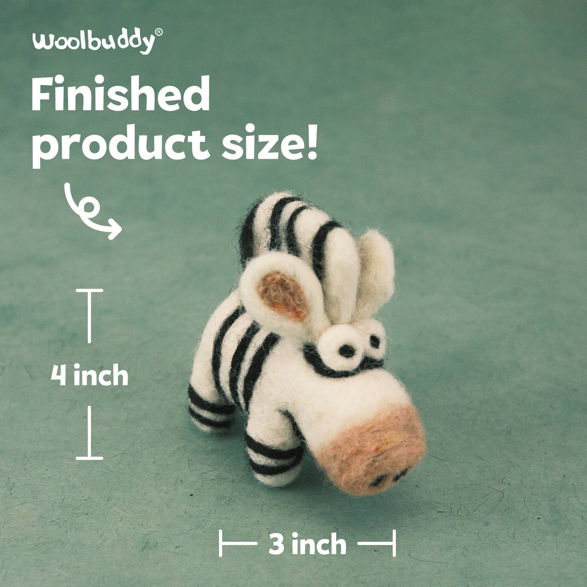 Woolbuddy DIY Needle Felting Kit - Zebra