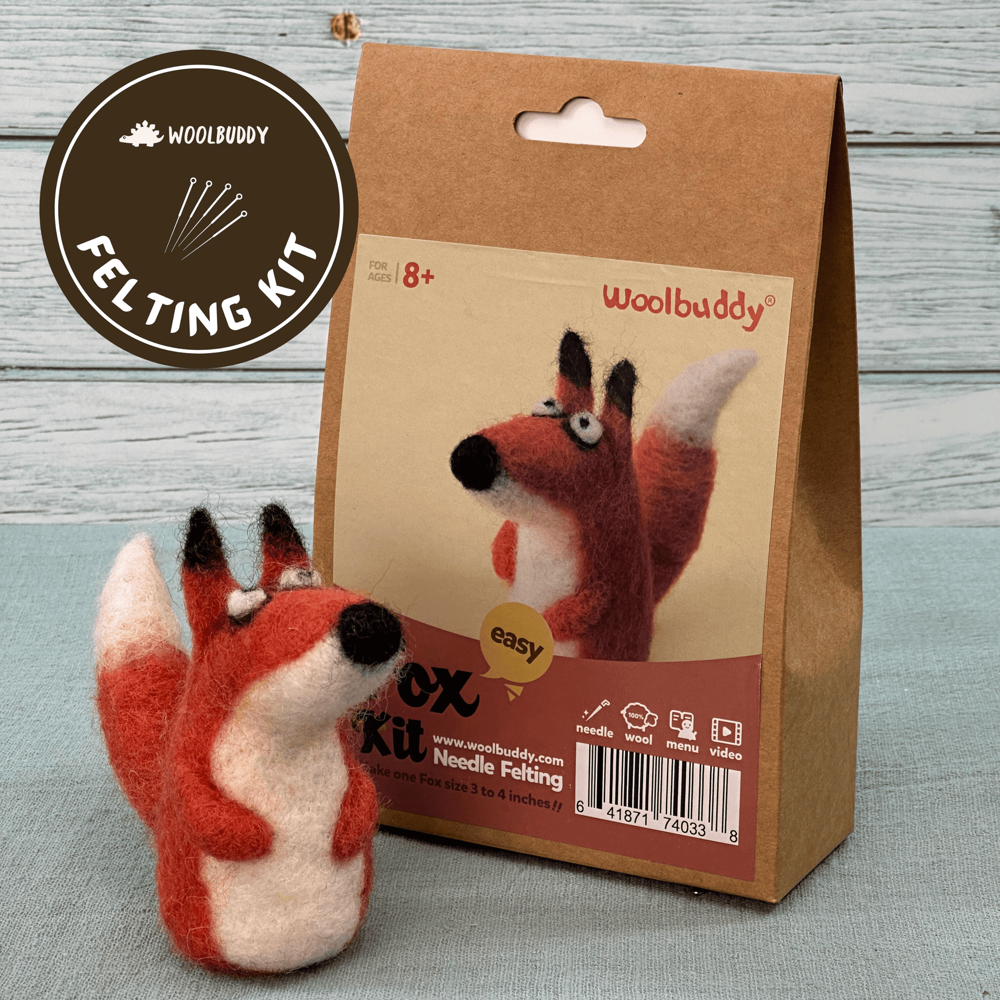 Woolbuddy Needle Felting Fox Kit Craft Kits