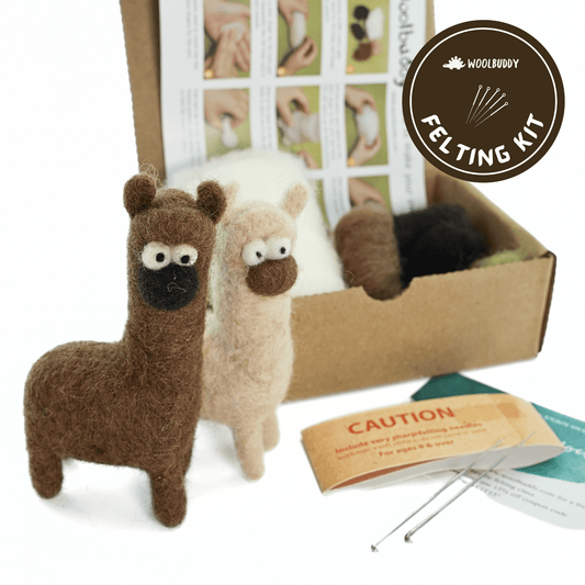 Woolbuddy Needle Felting Llama Kit Craft Kits