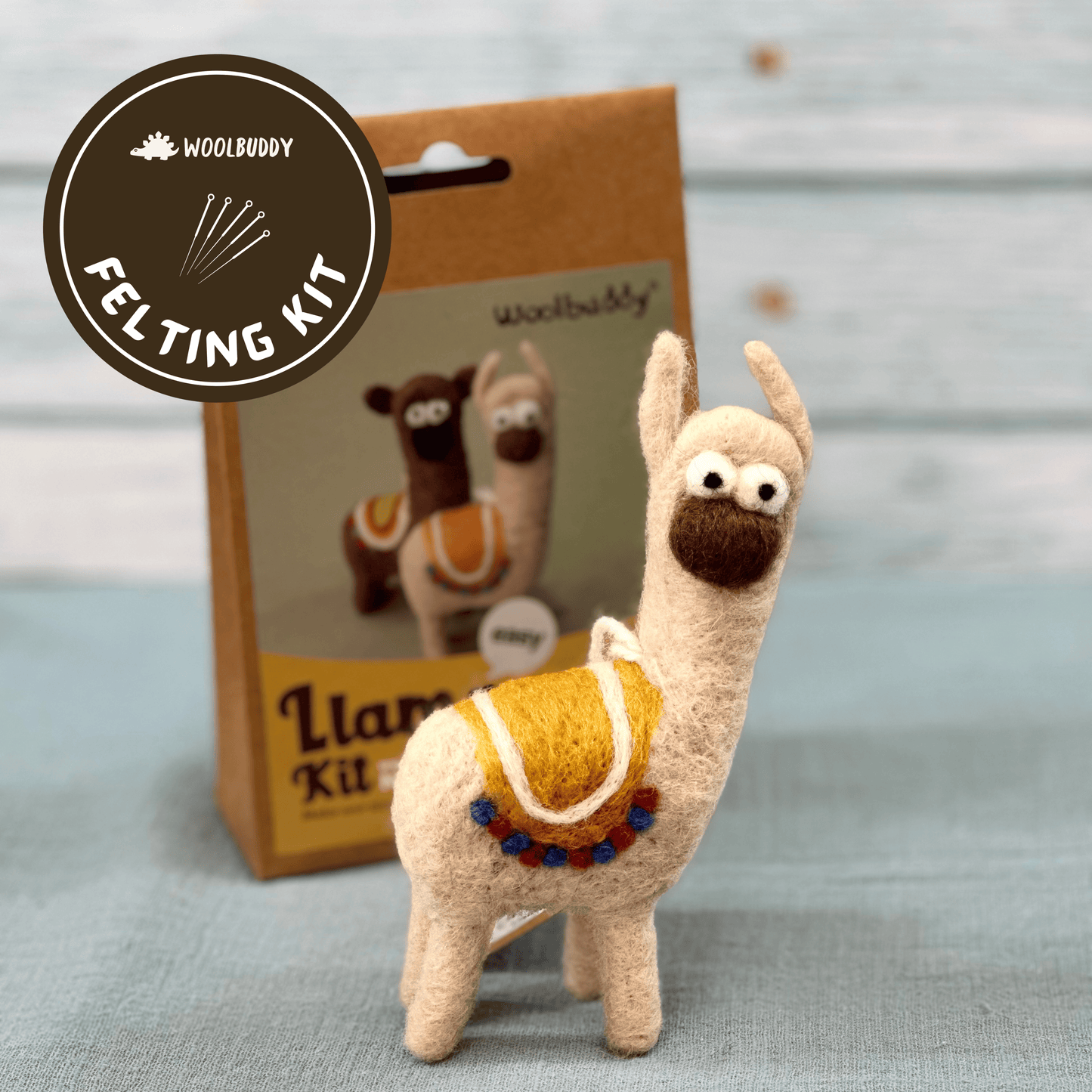 Woolbuddy Needle Felting Llama Kit Craft Kits