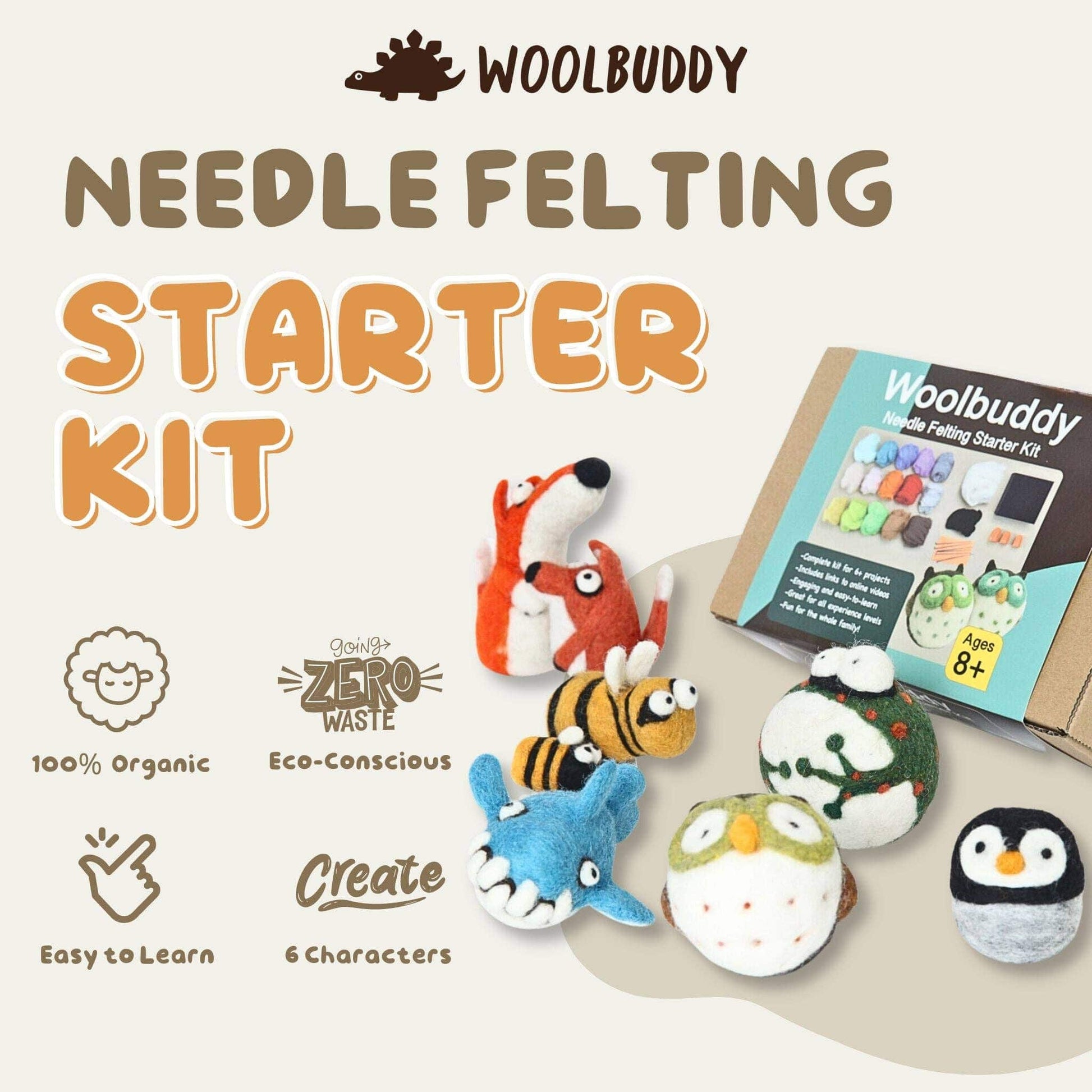 Woolbuddy Needle Felting Starter Kit Craft Kits