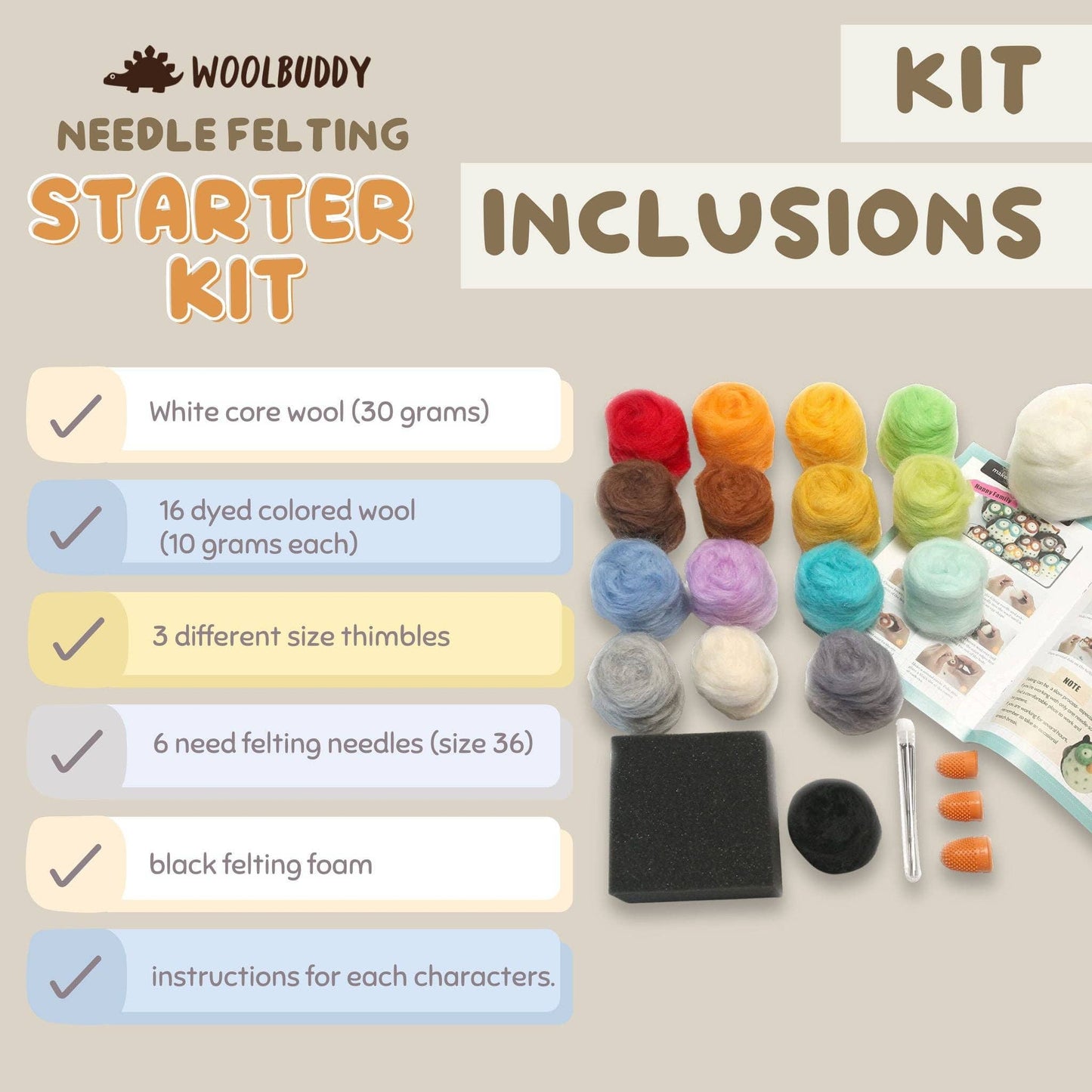 Woolbuddy Needle Felting Starter Kit Craft Kits