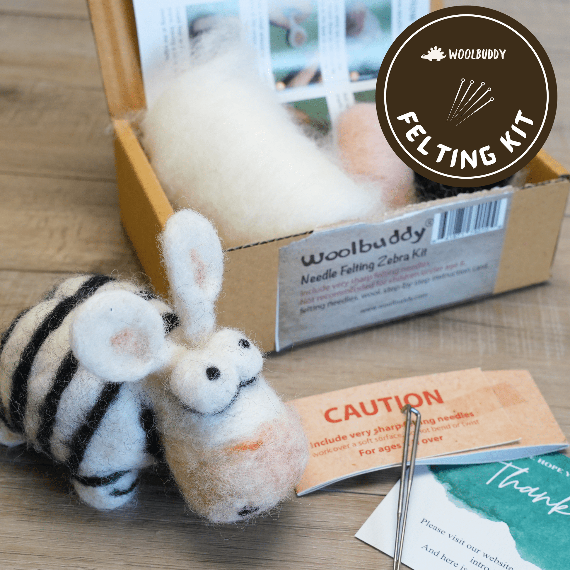 Woolbuddy Needle Felting Zebra Kit Craft Kits