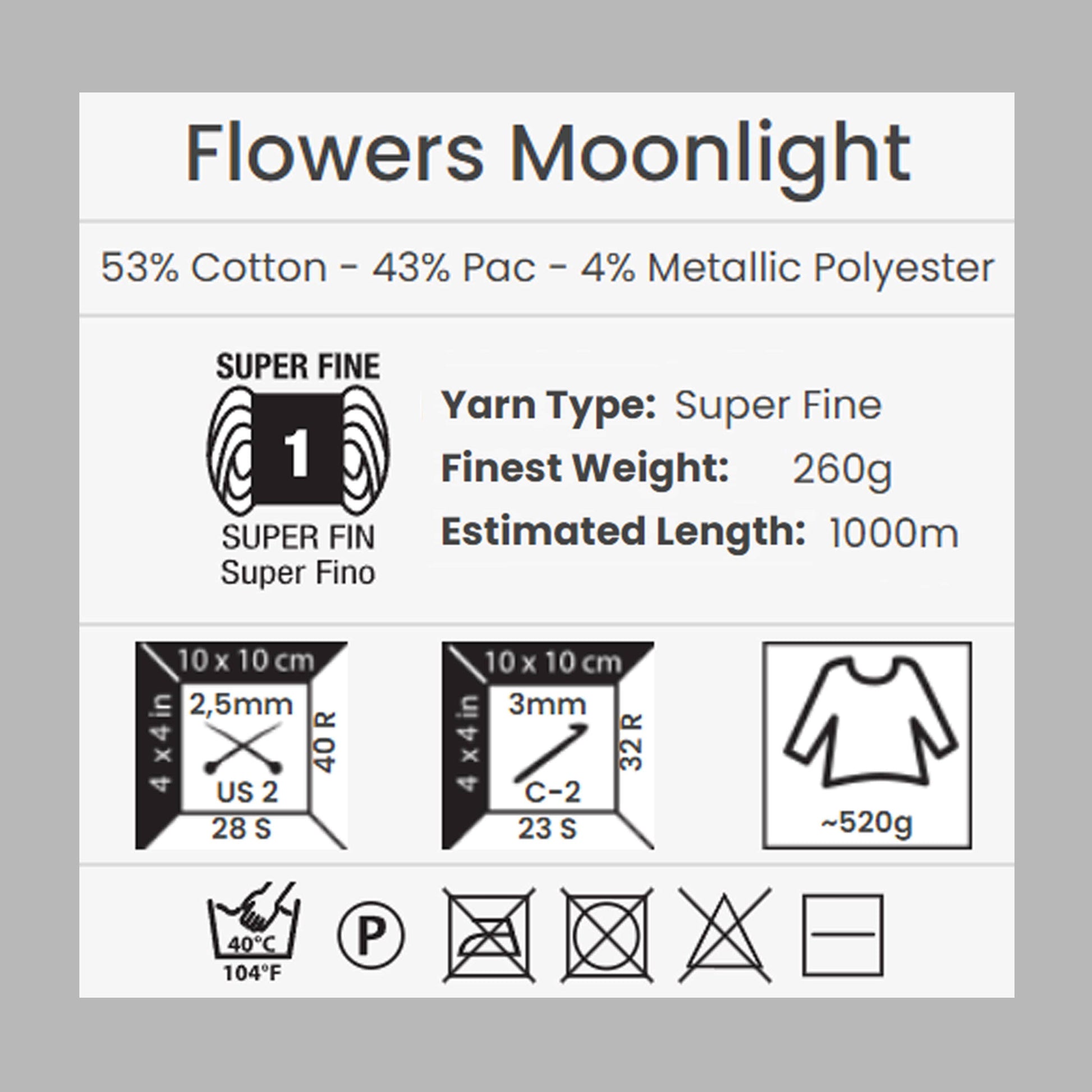 Yarn & Soul YarnArt Flowers Moonlight Glitter Cotton Yarn Yarn